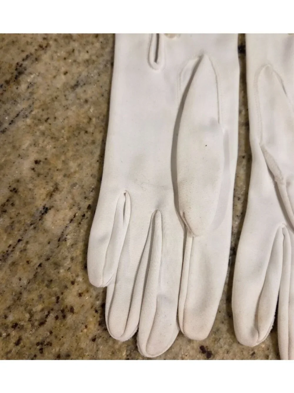 Vtg Womens Size M 7 Off-White Nylon Formal Opera Gloves 22